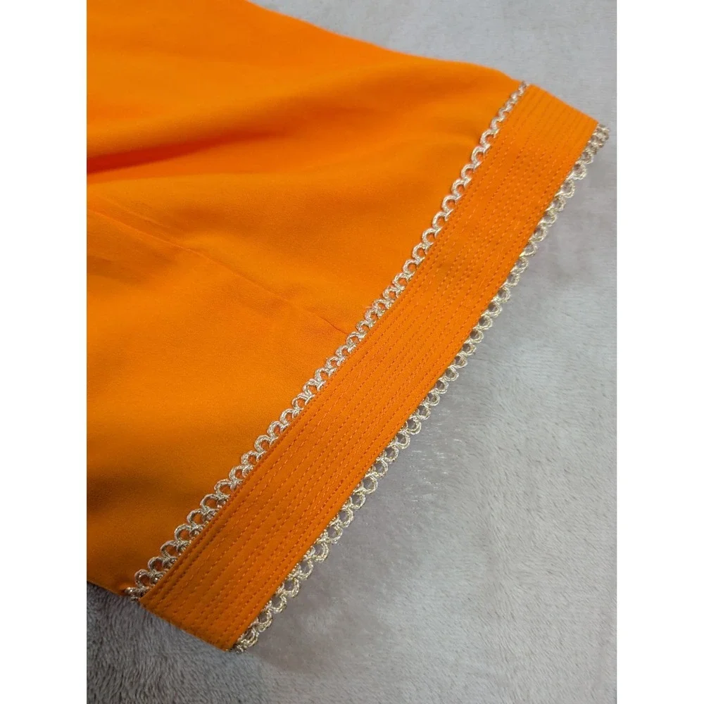 Traditional Embroidered 2-Piece Suit Vibrant‎ Orange Floral Sequin Tunic Set